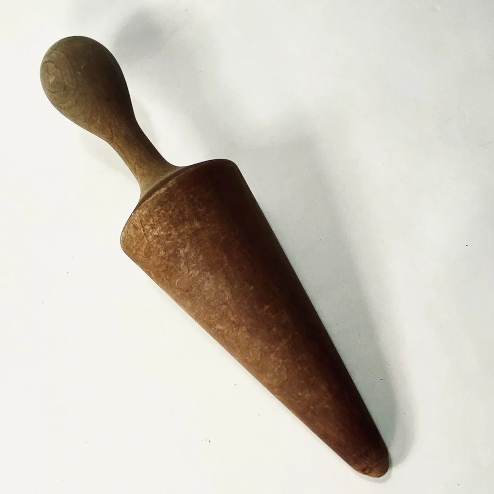 Vintage Primitive Rustic Wooden Cone-shaped Pestle or Masher